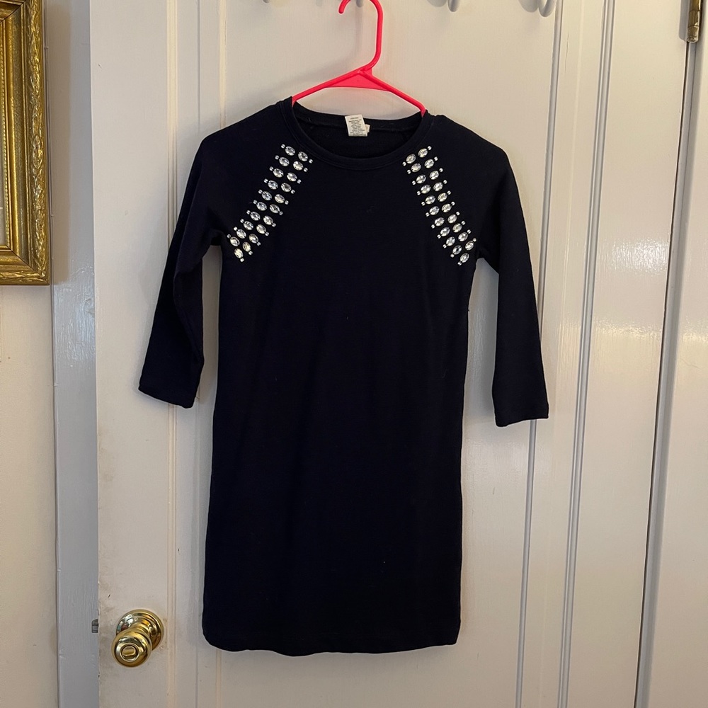 J. Crew girls navy rhinestone dress. Size 10. EUC